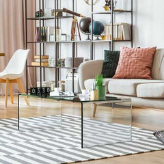 42.0" x 19.7" x 14" Tempered Glass Coffee Table