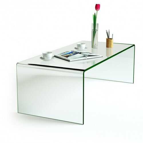 42.0" x 19.7" x 14" Tempered Glass Coffee Table