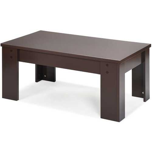 Lift Top Coffee Pop-UP Cocktail Table-Brown